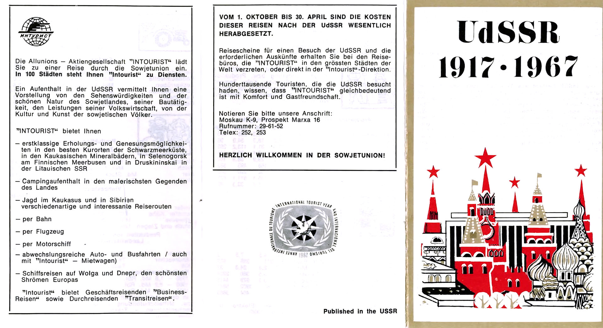 UdSSR 1917 - 1967 - Verwaltung für Fremdenverkehr beim Ministerrat der UdSSR